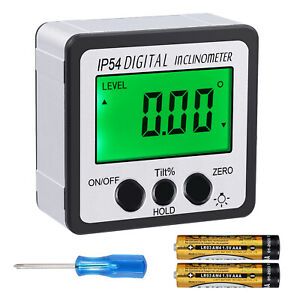 Digital 4*90° Inclinometer Level Box Protractor Angle Finder Bevel Gauge Magnet