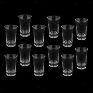 12xClear Acrylic Shot Glass Whisky Wine Cup Tumbler Mug for Bar Home 35ml