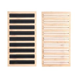2Pcs Bamboo Wood Jewelry Display Plate Rings Earrings Storage Stand for Shop
