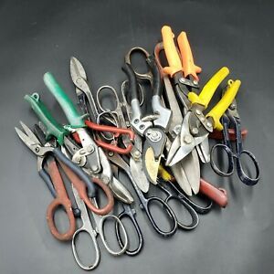 Mixed Lot of 11 Various Metal Cutting Tin Snip WISS Shears Aircraft Tools