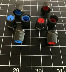 6mm Shaft Hole Dia Plastic Threaded Knurled Potentiometer Knob Caps #2(4 pieces)