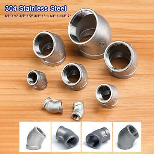 BSP FeMale x Female 45° Elbow Stainless Steel Adaptors Pipe Fittings Connector