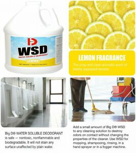 Big D 1618 Water Soluble Deodorant, Lemon Fragrance, 1 Gallon (Pack of 4) -...