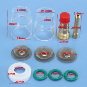 12 Pyrex Cup Collet Kit 3/32\\\&#034; Gas Lens For WP-17 18 26 100% Brand New