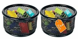 1InTheOffice Mesh Paper Clip Holder for Desk Paperclip Holder 2 Pack