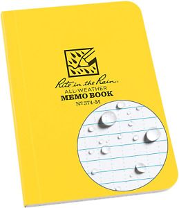 Rite  in  the  Rain  Weatherproof  Soft  Cover  Notebook ,  3 . 5 &#034;  X  5 &#034;,  Ye