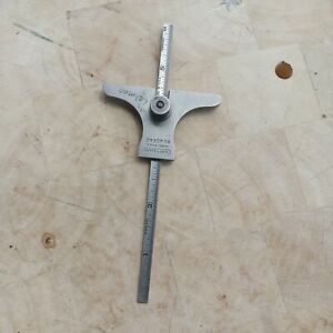 Vintage Craftsman Machinist Depth &amp; Protractor Angle Gage with 6&#034; Rule