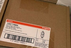 LOT OF 10 Pass Seymour 1597-TRBK Tamper Resistant 20A BLACK GFCI FREE SHIP