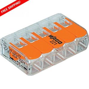 Lever-Nuts 5Conductor Compact Connectors50Pack, Operate Comfortably,JunctionBox