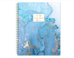 Academic Planner 2021-2022 - Weekly Monthly Academic Planner with Tabs, Blue