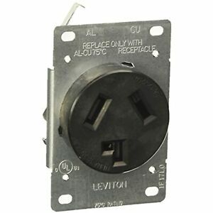 Leviton 5207-S10 30 Amp, 125/250 Volt, NEMA 10-30R, 3P, 3W, Flush Mtg