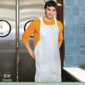 Royal Poly Apron, White, 28 x 46, 100/Pack, 10 Pack/Carton (RPPDA2846)
