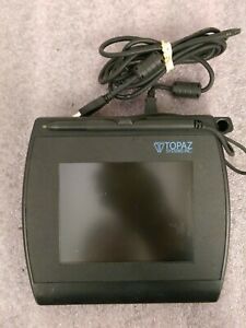 Topaz SigGem Color 5.7 T-LBK57GC-BHSB-R USB Signature Pad w/USB &amp; Stylus -Used-