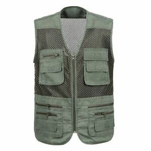 Chaleco de pesca de secado rpido para hombre, chaqueta transpirable de gran tam