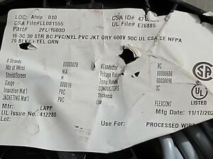 Lapp Kabel 601603 16/3C OLFLEX 190 Flexible Control Tray Cable TC-ER Gray /25ft