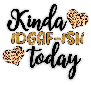 Sublimation Heat Transfer Design Funny Phrase IDGAF Leopard Heart