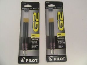 77289 Pilot G2 Gel Rollerball Pen Refill Bold 1.0mm Black Ink 2 Packs of 2