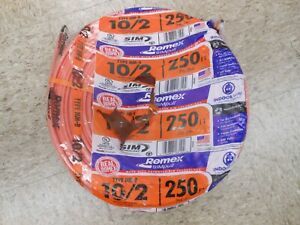 Romex 250 Ft 10/2 Solid SIMpull NM-B W/G Wire Indoor Building 28829055 - NEW