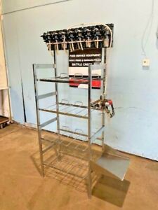 &#034; McCann&#039;s &#034; HD COMMERCIAL &#034;BAG-IN-BOX&#034; RACK, WITH 8 &#034;FLOJET&#034; PUMPS, GAUGES