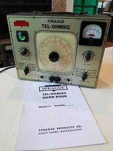 Vintage Sprague Tel-Ohmike TO-3 Capacitor Bridge/Leakage Tester. Tested.