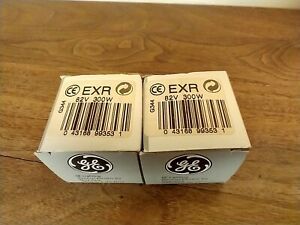 2 GE Quartzline Projector Lamp EXR 82v 300W New Old Stock Bulb Free Shipping