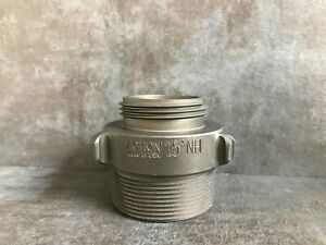 Aluminum Fire Hose Adapter, 1.5&#034; M.NST(NH) x 2&#034; M.NPT Rocker Lug