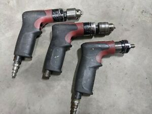 (3) Desoutter DR350-P3000-C8 Mini Air Drills RPM 3000 Chicago Pneumatic see desc