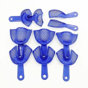 10pcs Dental Impression Tray Plastic-Steel Teeth Holders Dentist Instrument Tool
