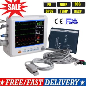 6 parameter 8&#039;&#039; Vital Sign Patient Monitor Machine ECG NIBP RESP TEMP PR SPO2