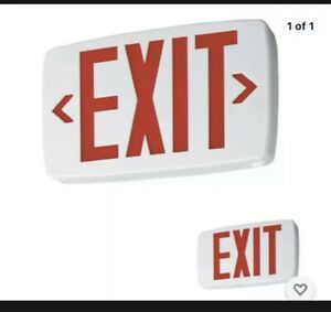 Lithonia Lighting Quantum LED Emergency Exit Sign White with Battery Red Letters