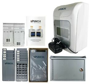 uPunch HN4000 Electronic Time Clock System w/ Holders Cards Power Adapter