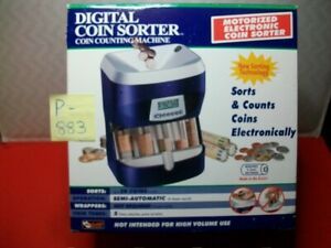 MAGNIF DIGITAL COIN SORTER-COIN COUNTING MACHINE-INC. NEW BAG OF WRAPPERS-TESTED