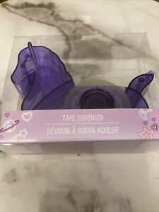 Purple Unicorn Refillable Tape Dispenser w Clear Tape 3/4 INCH