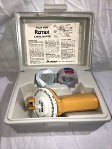 Vintage Rotex label maker With Case And Extra Label Rolls Works Great