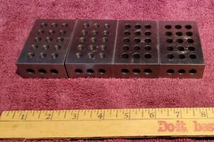 Precision steel 23 Holes 1-2-3 Blocks Set Gauge Machinist Milling Set of 4