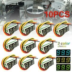 Mini Voltmeter Red LED 0.28 Inch 10pcs 30 * 11.7 * 9.2 Mm Brand New Durable
