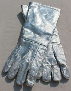 High Resistant Aluminized Gloves High Temp 1000 Degress Celsius 54cm long XL