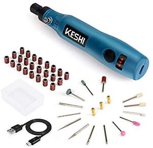 KeShi Cordless Rotary Tool, Upgraded 3.7V Li-ion Rotary Accessory Kit with 42 Pi