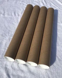 Uline Kraft Mailing Tubes With End Caps (4 Pack) 3&#034; x 24&#034; .070 thickness