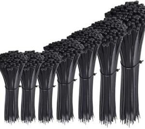 700 Pack Nylon Cable Zip Ties Assorted Size Heavy Duty Flexible Self Lock Black