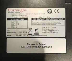 Burroughs SmartSource SSP1120100-PKA check scanner (m machine only without cover