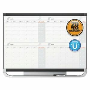 Quartet Prestige 2 Total Erase Four-Month Calendar, 48 x 36, Graphite Color