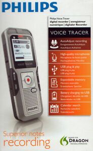 Philips DVT3100 Digital Voice Tracer Recorder Dragon NaturallySpeaking Certified