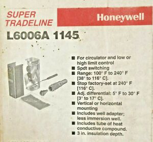 Honeywell L6006A1145 SPDT Aquastat Controller Range 100°F- 240°F