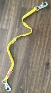 MILLER 4’ SHOCK Absorbing Lanyard Manyard w/ Locking Snaps 216W SAFETY YELLOW A-