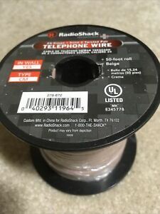 Radioshack 24-Gauge Solid 2 Twisted Pair Telephone Wire 50 Ft Beige Cream