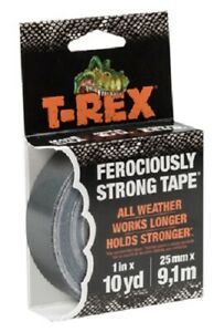 Shurtape, 2 Pack, 1&#034; x 10 YD, Gray, T-Rex Tape, For Indoor/Outdoor Use