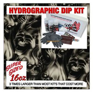 Hydrographic dip kit See No Evil Skulls hydro dip dipping 16oz