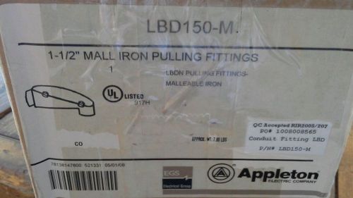 Appleton electric lbd150-m pulling fitting,1-1/2 in hub,mal iron new in box for sale