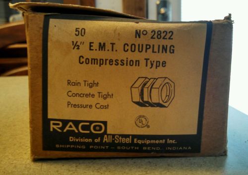 RACO 1/2&#034; EMT COUPLING COMPRESSION TYPE. # 2822.